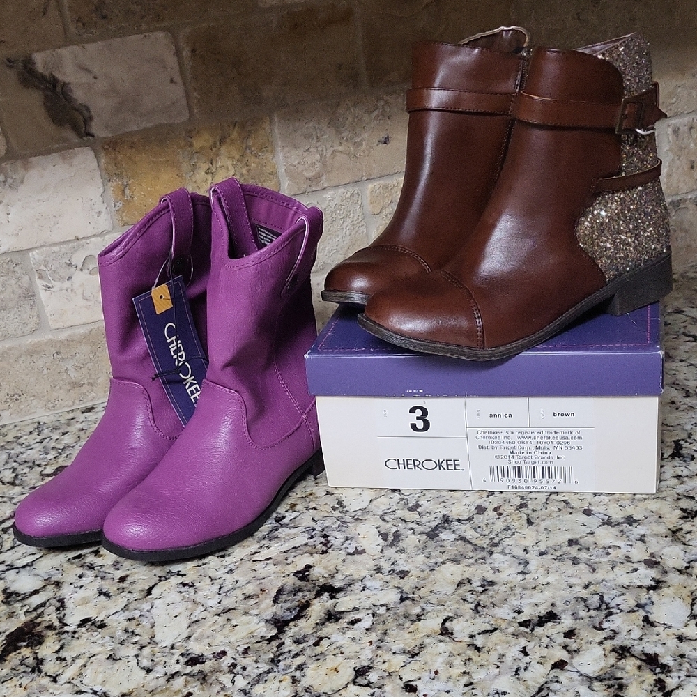 Cherokee Girls Boots Bundle Size 2-3